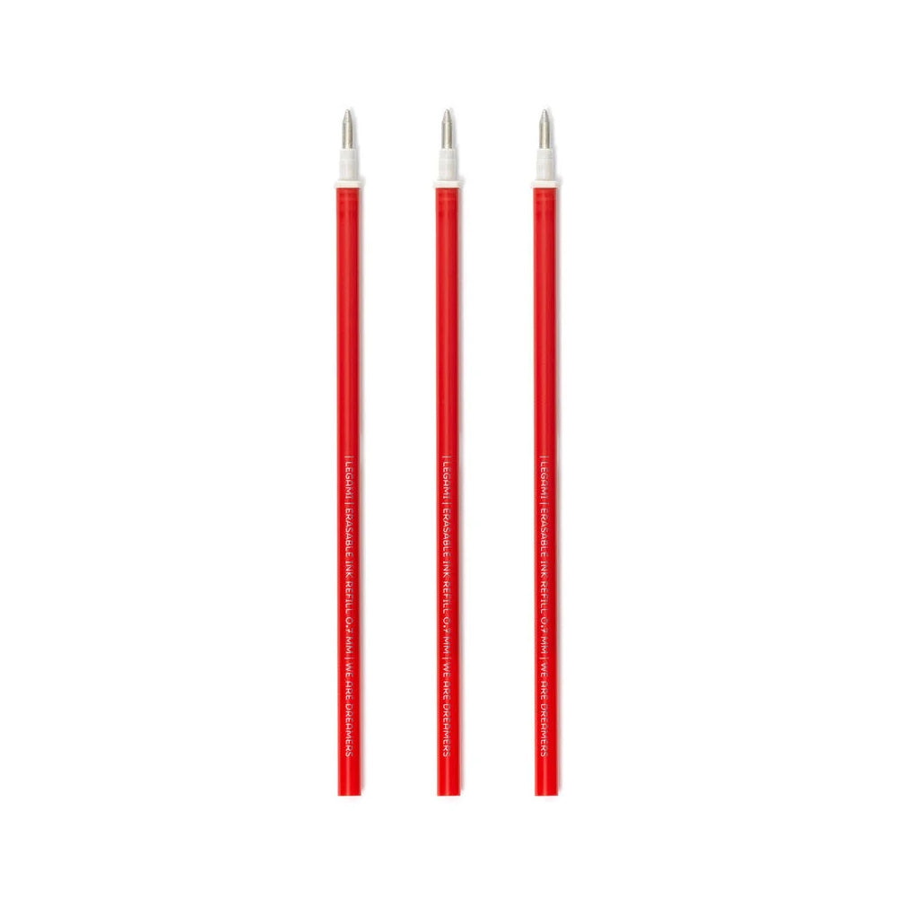 Legami Erasable Pen Refill - Red Ink - 3-Pack
