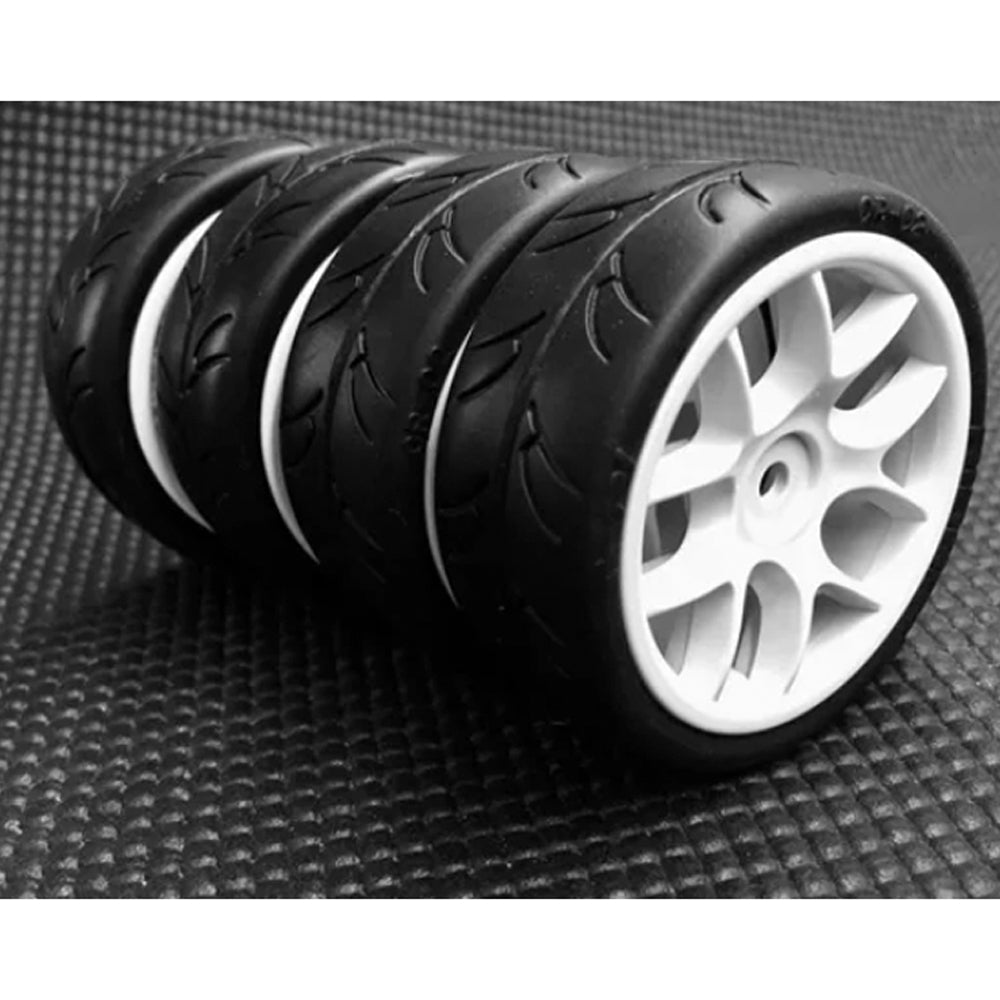 Ride 1:10 Belted Tyres Preglued 10-Spoke White RI-26073-W