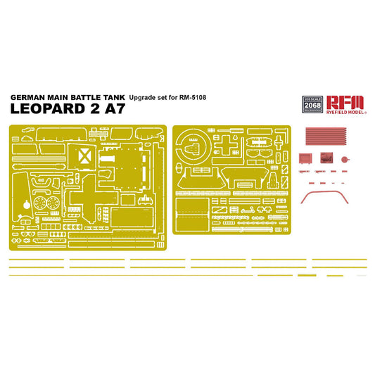 Ryefield Models 2068 Leopard 2 A7 Upgrade Set Etch & Parts for RM5108 Model Kit