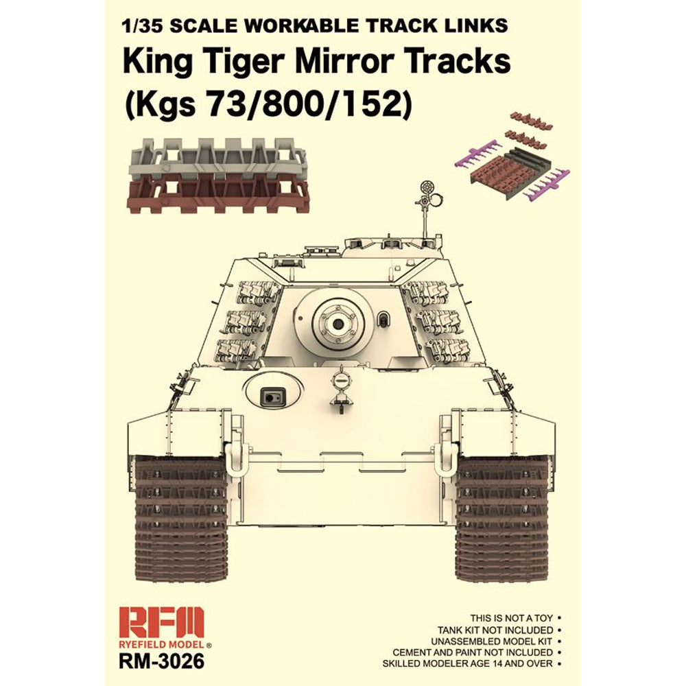 Ryefield 3026 King Tiger Workable Track Links 1:35 Upgrade Parts Set