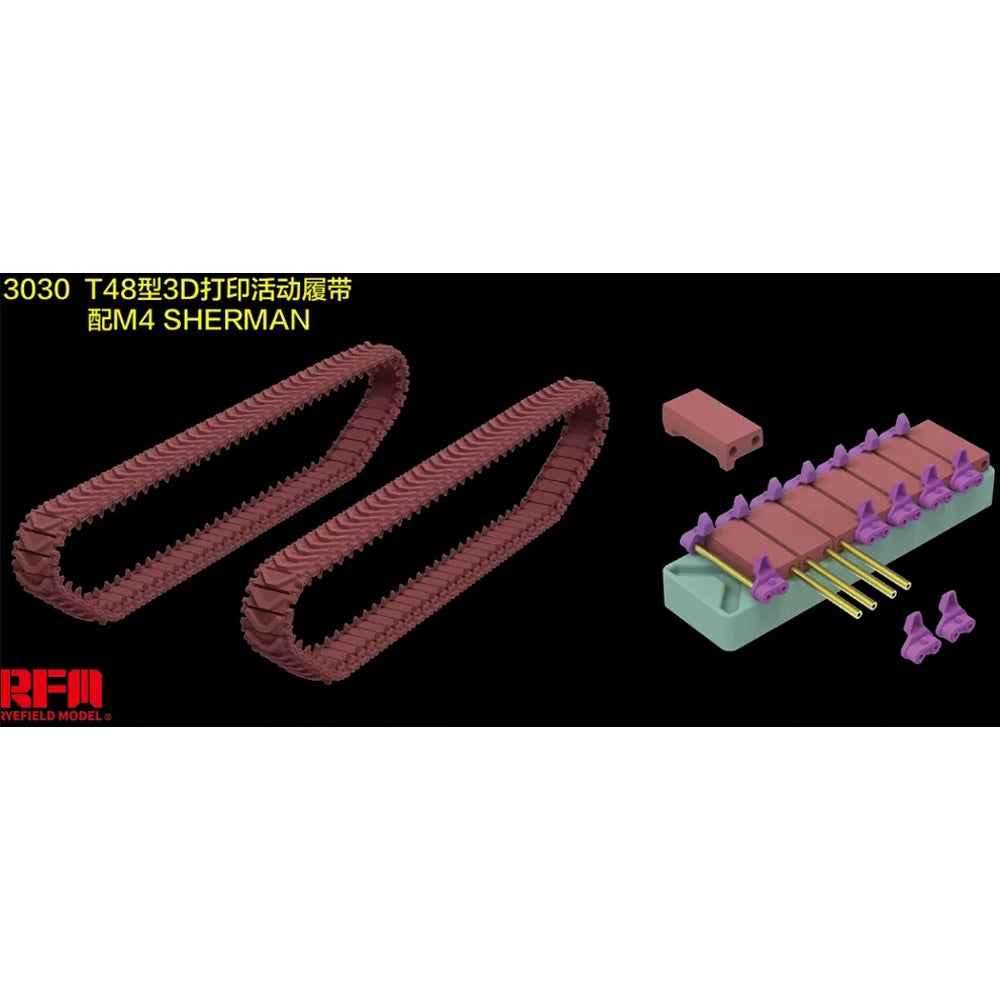 Ryefield Models 3030 M4 Sherman T-48-type Workable Tracks (3D) 1:35 Model Part
