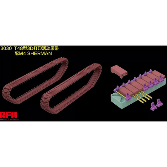 Ryefield Models 3030 M4 Sherman T-48-type Workable Tracks (3D) 1:35 Model Part
