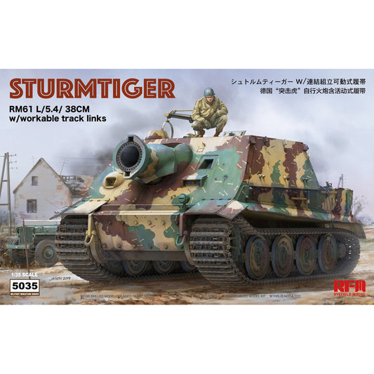Ryefield 5035 Sturmtiger RM61 L/5.4/38cm w/Workable Track 1:35 Model Kit
