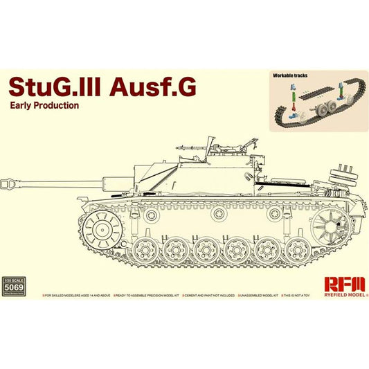 Ryefield Models RM5069 Stug III AUSF G Early Prod. 1:35 Plastic Tank Model Kit