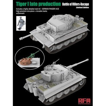 Ryefield Models 5101 Tiger I Late Prod. Limited Edition w/Figure 1:35 Model Kit