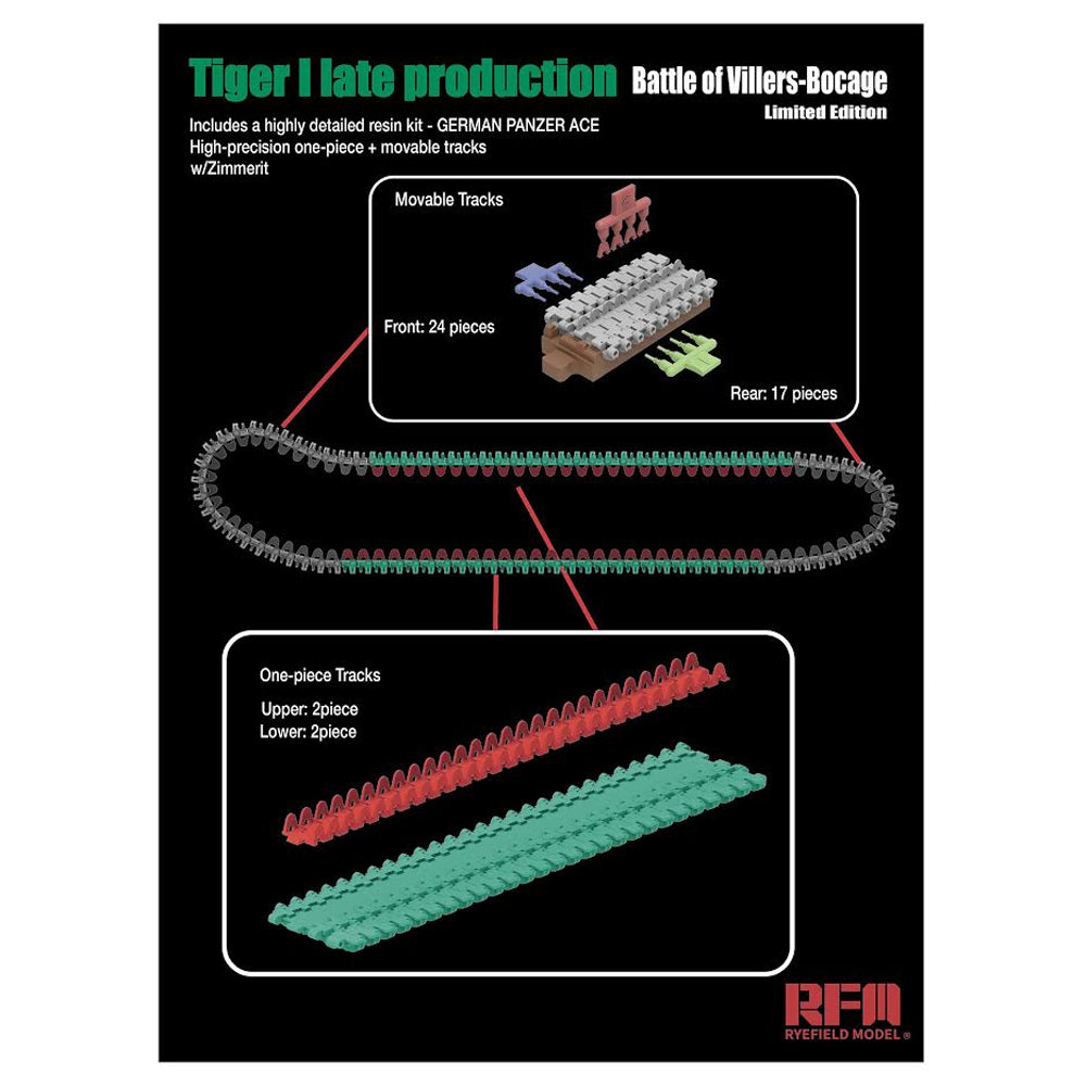 Ryefield Models 5101 Tiger I Late Prod. Limited Edition w/Figure 1:35 Model Kit