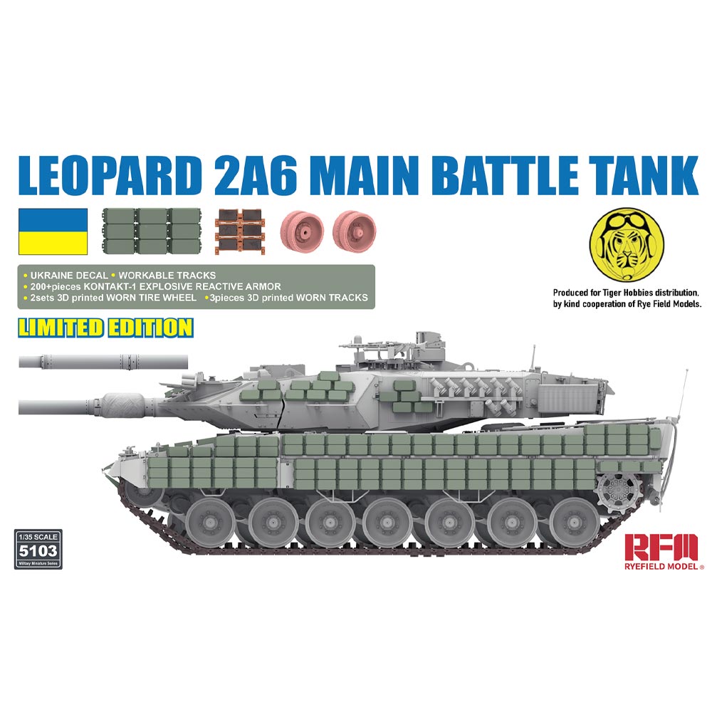 Ryefield Models 5103 Leopard 2A6 Main Battle Tank 1:35 Plastic Model Kit