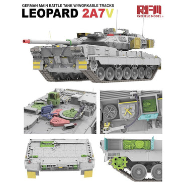 Ryefield Models 5109 Leopard 2A7V German MBT w/Workable Tracks 1:35 Model Kit