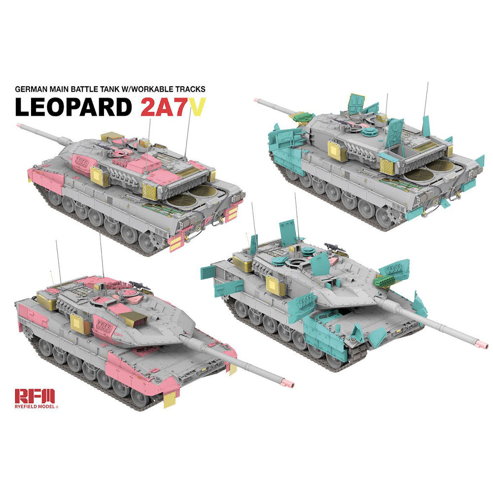 Ryefield Models 5109 Leopard 2A7V German MBT w/Workable Tracks 1:35 Model Kit