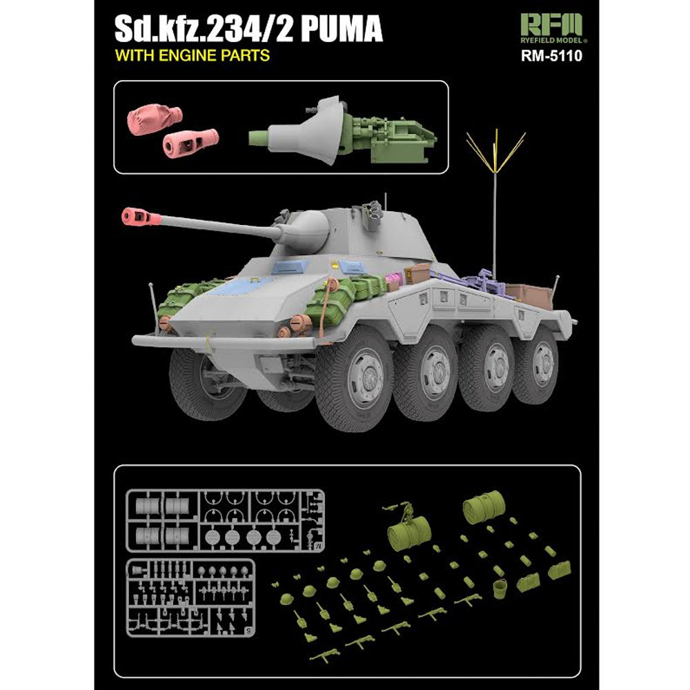 Ryefield Models 5110 Sd.Kfz.234/2 Puma 1:35 Model Kit