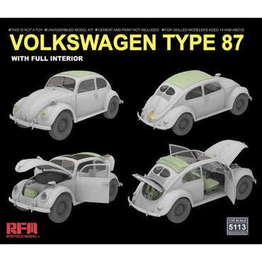Ryefield Models 5113 Volkswagen Type 87 w/Full Interior 1:35 Model Kit