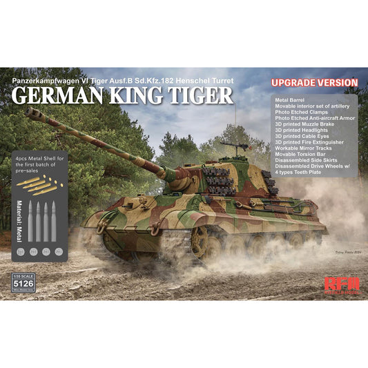 Ryefield 5125 Sd.Kfz.182 Ausf.B King Tiger (Henschel) Upgrade V. 1:35 Model Kit