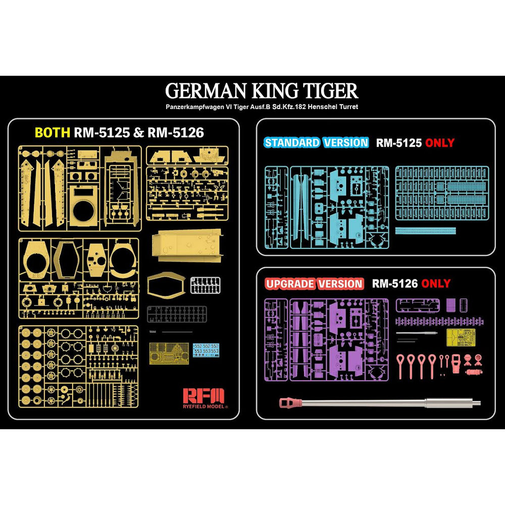 Ryefield 5125 Sd.Kfz.182 Ausf.B King Tiger (Henschel) Upgrade V. 1:35 Model Kit