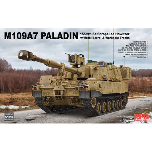 Ryefield Models 5129 M109A7 Paladin 155mm Self-Propelled Howitzer 1:35 Model Kit