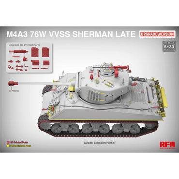 Ryefield Models 5133 M4A3 76W VVSS Sherman Late (Upgrade) 1:35 Model Kit