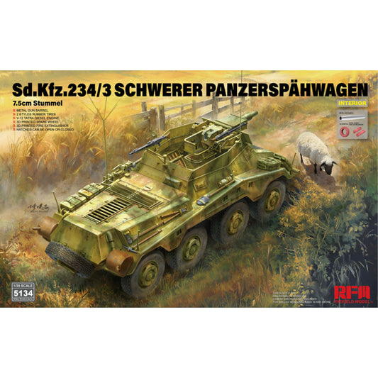 Ryefield Models 5134 Sd.Kfz.234/3 Schwerer Panzerspahwagen 1:35 Model Kit