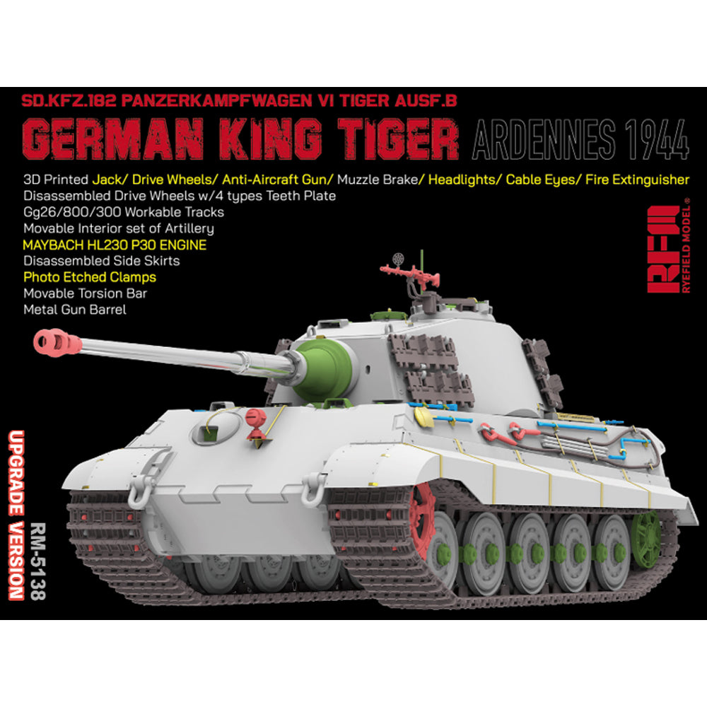 Ryefield 5138 Sd.Kfz.182 Pz.Kpfw.VI Ausf.B King Tiger Upgrade Ver 1:35 Model Kit