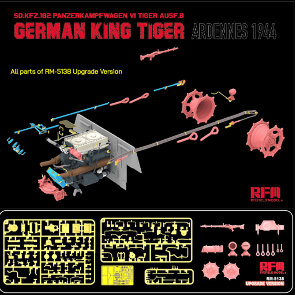 Ryefield 5138 Sd.Kfz.182 Pz.Kpfw.VI Ausf.B King Tiger Upgrade Ver 1:35 Model Kit