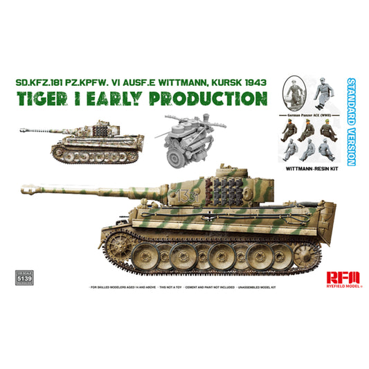 Ryefield 5139 Sd.Kfz.181 Pz.Kpfw.VI Ausf.E Tiger 1 Early Wittman 1:35 Model Kit
