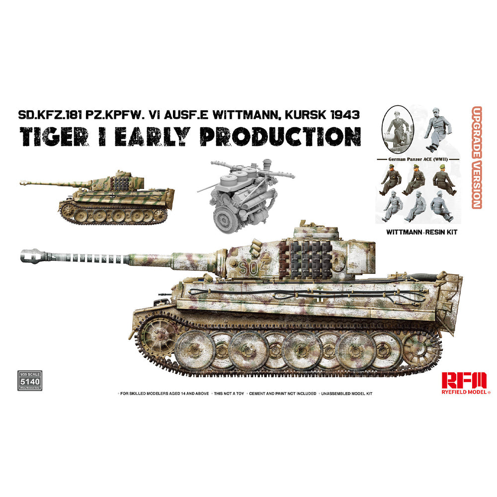 Ryefield 5140 Sd.Kfz.181 Pz.Kpfw.VI Ausf.E Tiger 1 Early Wittman 1:35 Model Kit