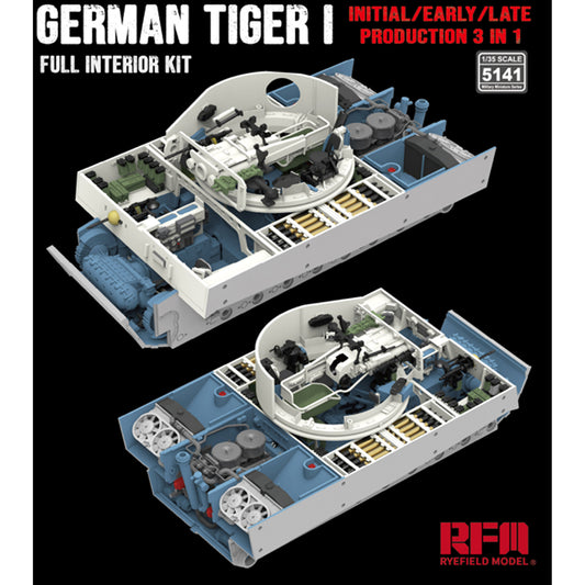 Ryefield 5141 Tiger I Tank Full Interior Kit - Initial/Early/Late 1:35 Model Kit