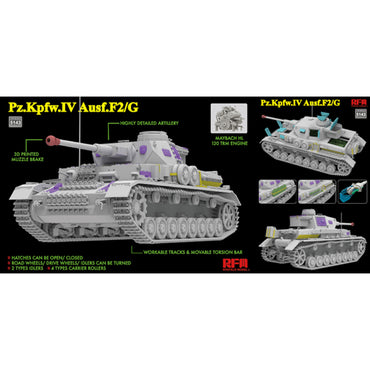 Ryefield 5143 Pz.Kpfw.IV Ausf.F2/G Tank 1:35 Model Kit