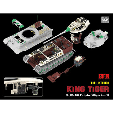 Ryefield 5146 Sd.Kfz.182 Pz.Kpfw. VI Tiger Ausf.B "King Tiger" 1:35 Model Kit
