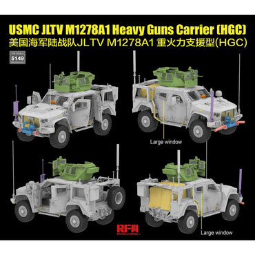 Ryefield 5149 USMC JLTV M128A1 Heavy Guns Carrier (HGC) 1:35 Model Kit