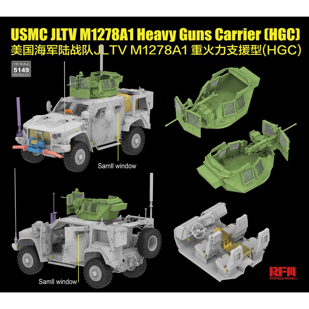 Ryefield 5149 USMC JLTV M128A1 Heavy Guns Carrier (HGC) 1:35 Model Kit