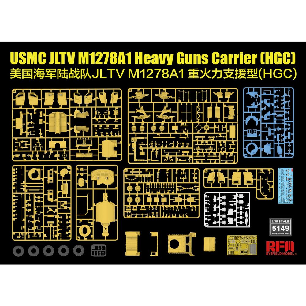Ryefield 5149 USMC JLTV M128A1 Heavy Guns Carrier (HGC) 1:35 Model Kit