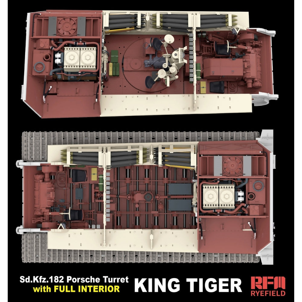 Ryefield 5165 Sd.Kfz.182 KING TIGER Porsche Turret Full Interior 1:35 Model Kit