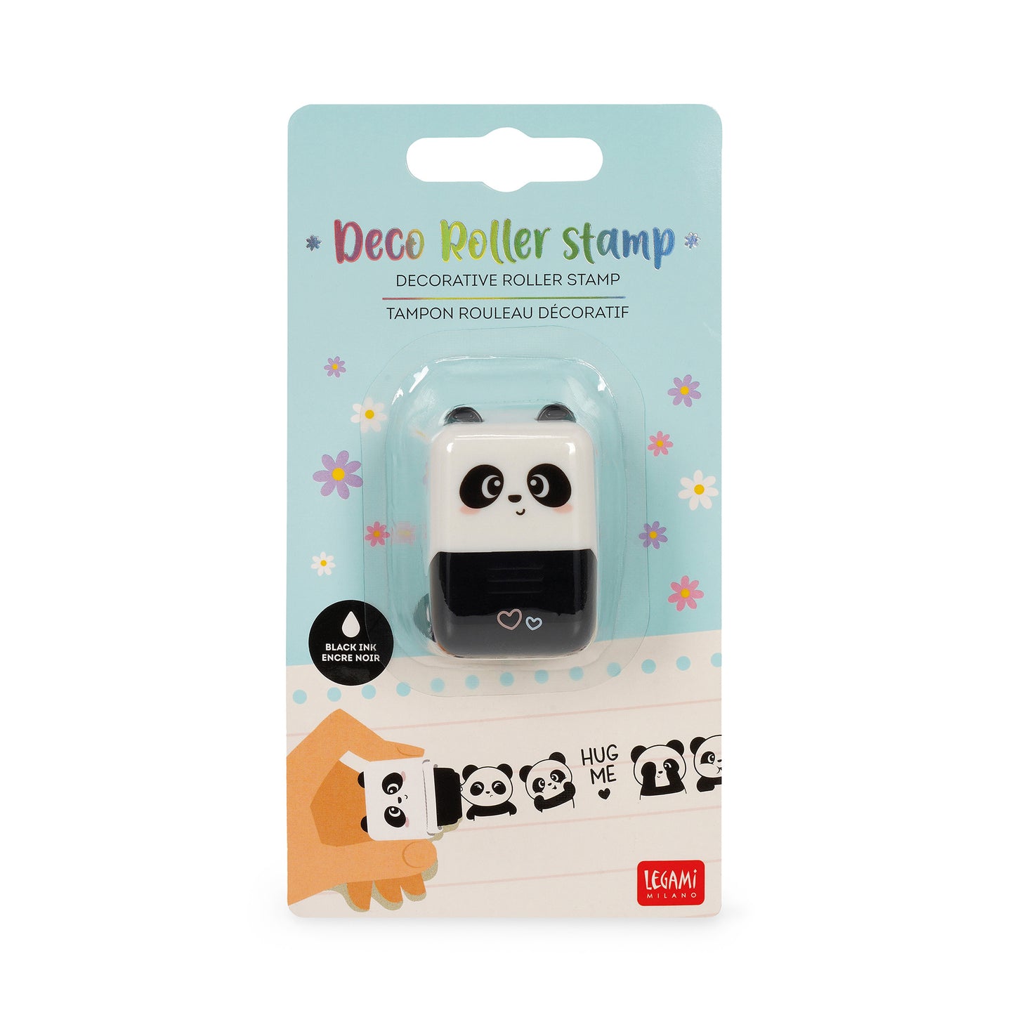 Legami Deco Roller Stamp Decorative Roller Stamp - Panda - Black Ink