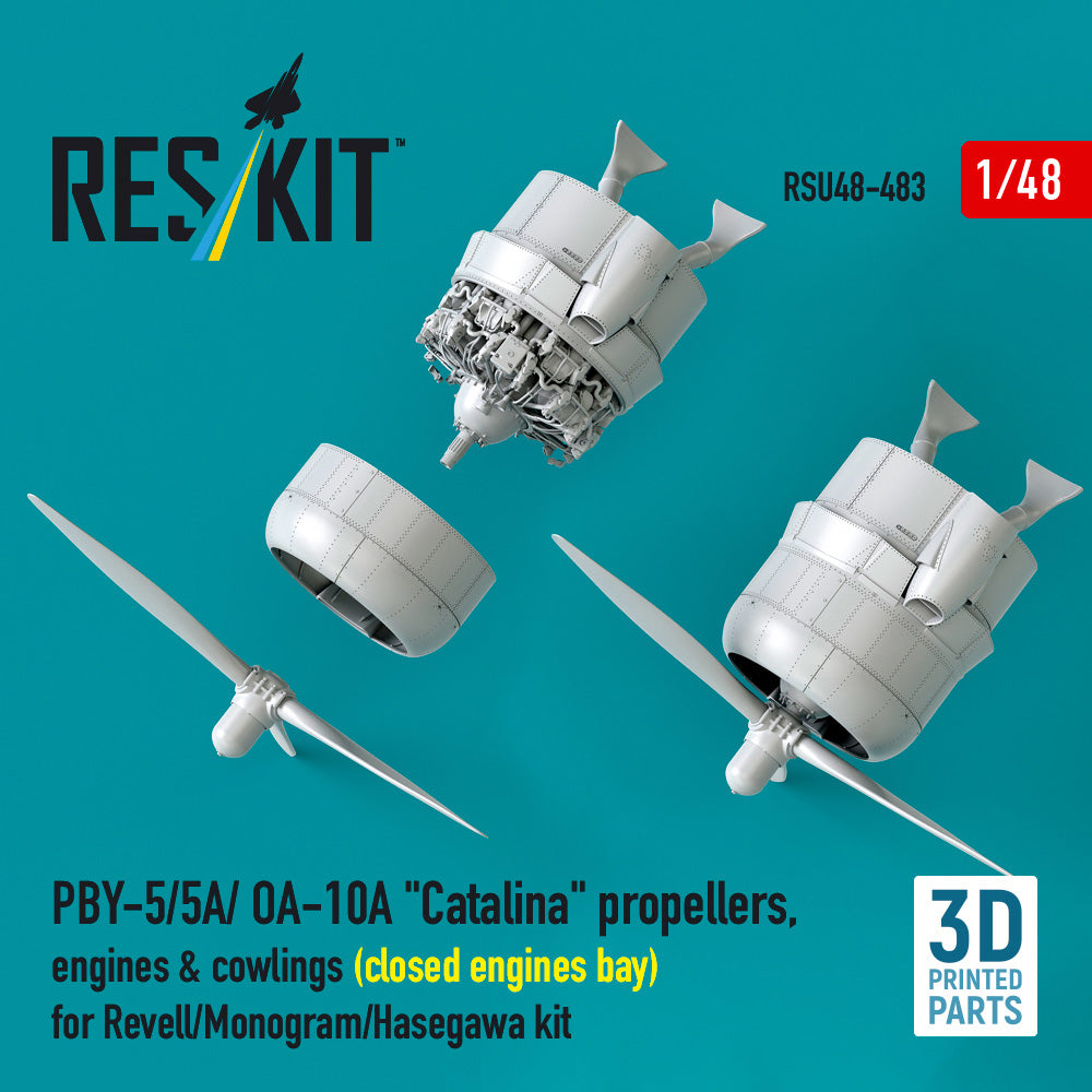 Reskit Consolidated PBY-5/PBY-5A/OA-10A Catalina Closed Engines etc 1:48 3D Part