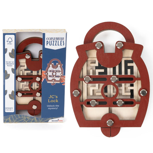 JC's Lock - Constantin Puzzle Wooden Brain Game from Recent Toys C5165