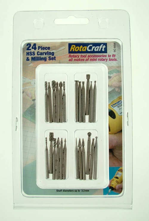 Rotacraft C9004 HSS Carving & Milling set (24pc)