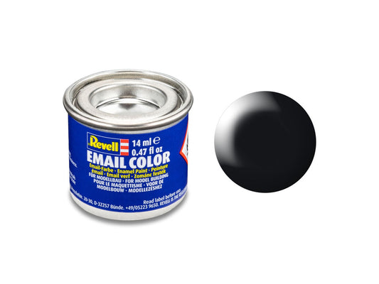 Revell Silk Black (RAL 9005) Email Colour Enamel - 14ml Model Paint No.302