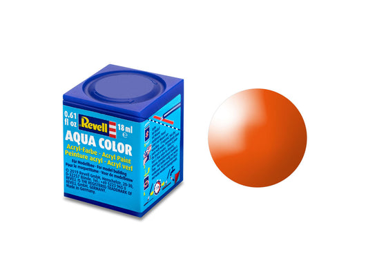 Revell Gloss Orange (RAL 2004) Aqua Colour Acrylic 18ml Model Paint No.30