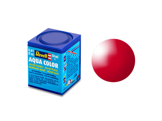 Revell Gloss Italian Red Aqua Colour Acrylic 18ml Model Paint No.34