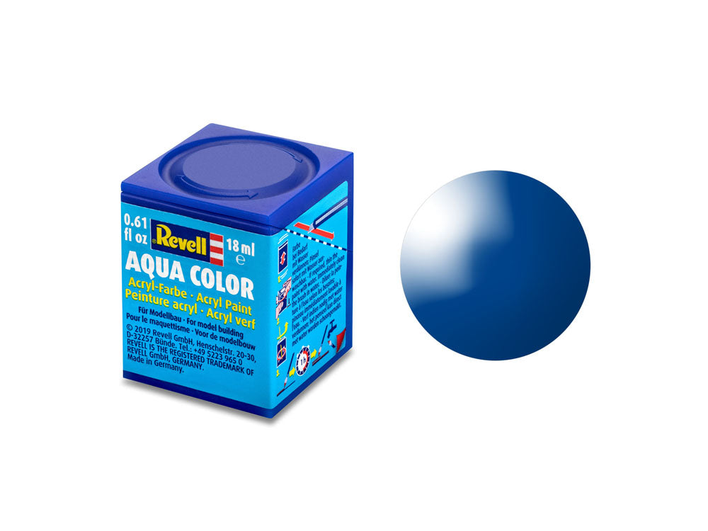 Revell Gloss Blue (RAL 5005) Aqua Colour Acrylic 18ml Model Paint No.52