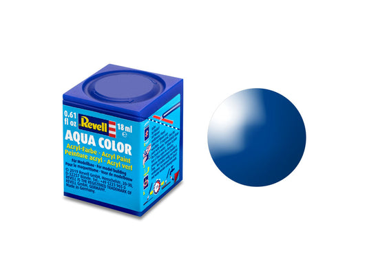Revell Gloss Blue (RAL 5005) Aqua Colour Acrylic 18ml Model Paint No.52