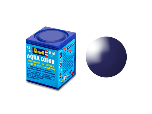 Revell Gloss Night Blue (RAL 5022) Aqua Colour 18ml Model Paint No.54