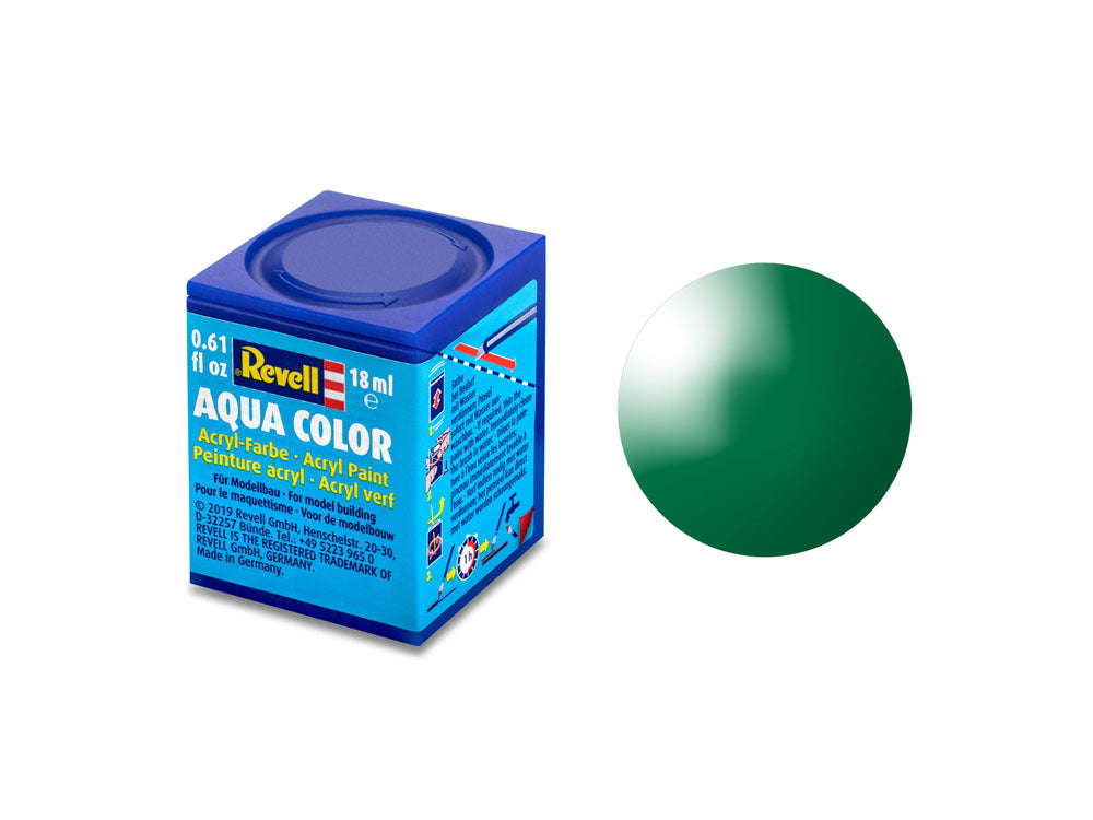 Revell Gloss Emerald Green (RAL 6029) Aqua Colour 18ml Model Paint No.61