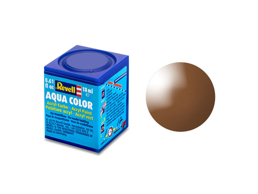 Revell Gloss Mud Brown (RAL 8003) Aqua Colour Acrylic 18ml Model Paint No.80