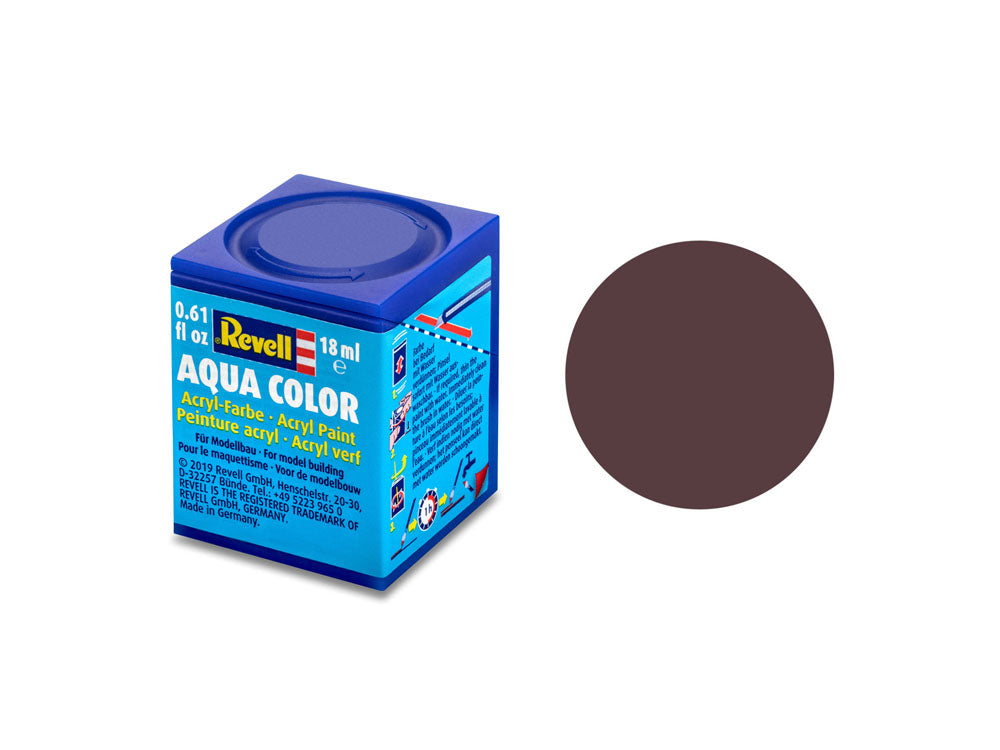 Revell Matt Leather Brown (RAL 8027) Aqua Colour 18ml Model Paint No.84