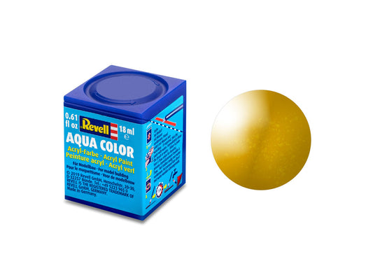 Revell Metallic Brass Aqua Colour Acrylic - 18ml Model Paint No.92
