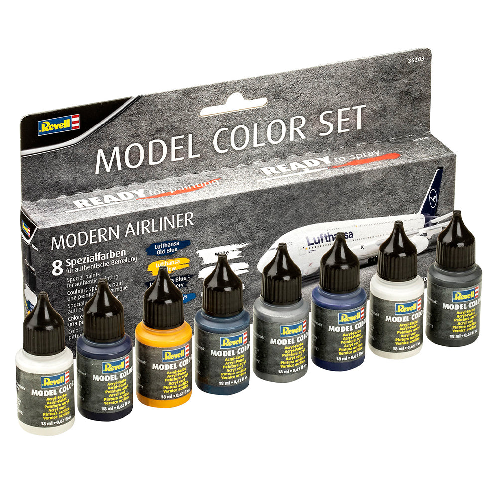 Revell 36203 Model Colour Modern Airliner WWII 8 Paints Set