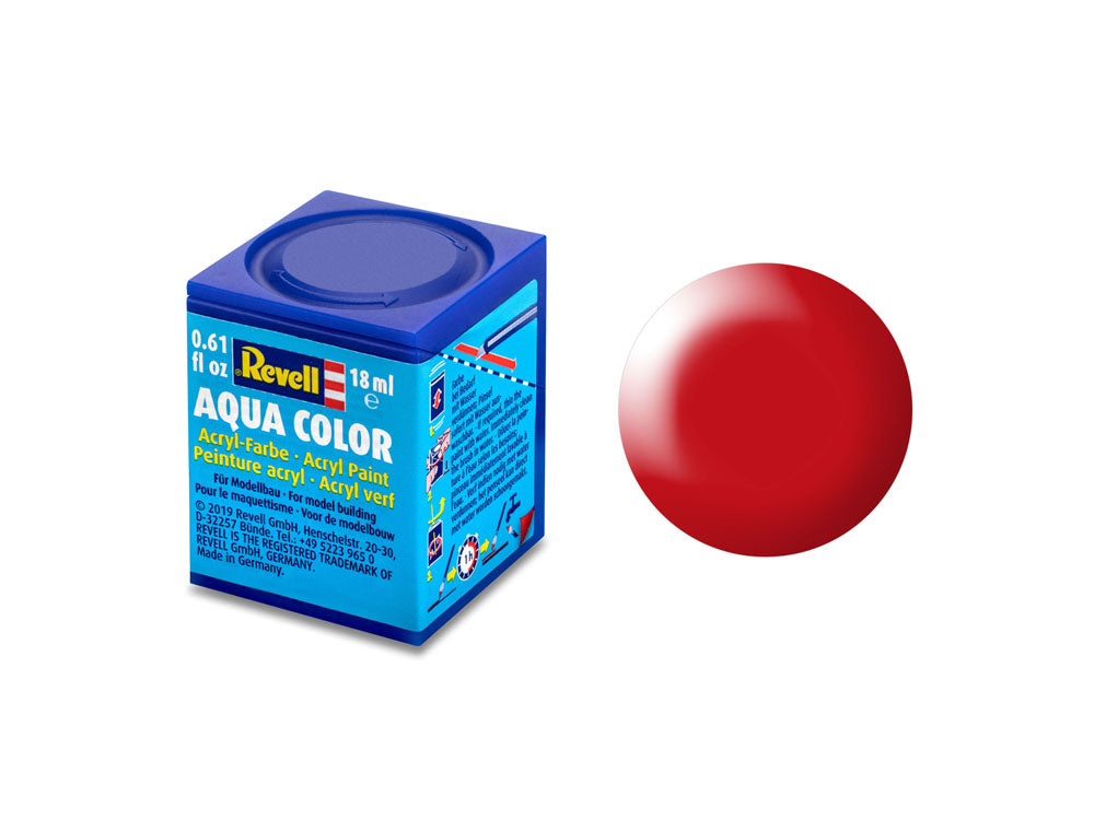 Revell Silk Lum. Red (RAL 3026) Aqua Colour Acrylic 18ml Model Paint No.332