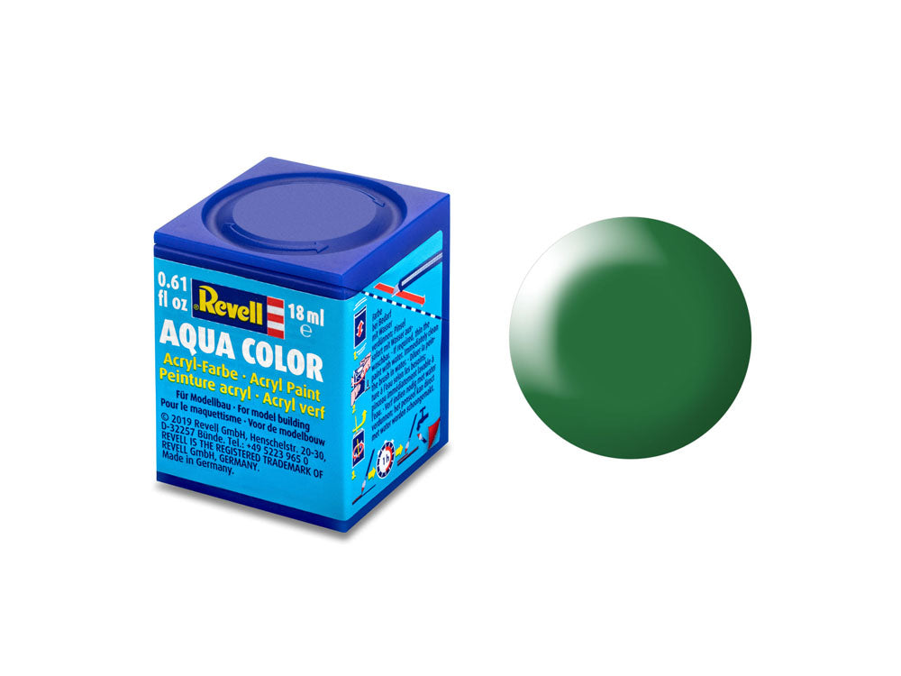 Revell Silk Leaf Green (RAL 6001) Aqua Colour Acrylic 18ml Model Paint No.364