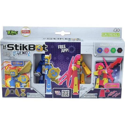 StikBot Legendz 2-Pack - Valor & Ruebell - Animation Figures AR App STEAM Toy
