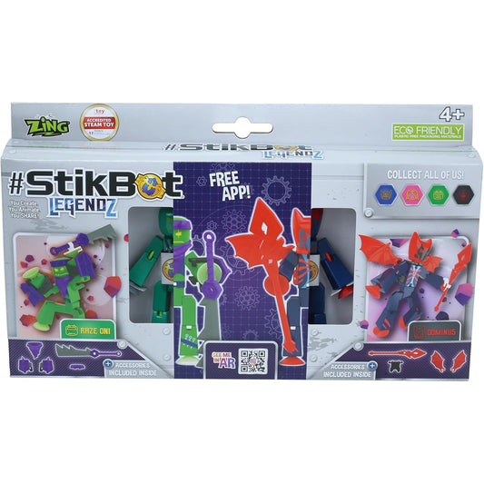 StikBot Legendz 2-Pack - Raze Oni & Dominus - Animation Figures AR App STEAM Toy